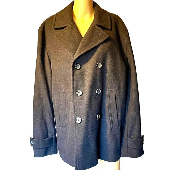 Claiborne Wool Blend Trench Double Breasted Coat Women Size L-1X Pockets - Picture 1 of 6
